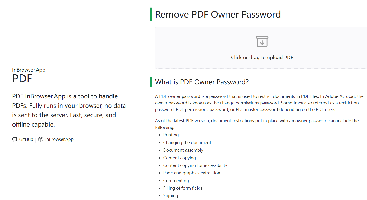 remove-owner-password删除 PDF 所有者密码
