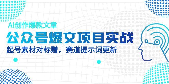 公众号爆文项目实战,AI创作爆款文章,起号素材对标赠(附赛道AI提示词)