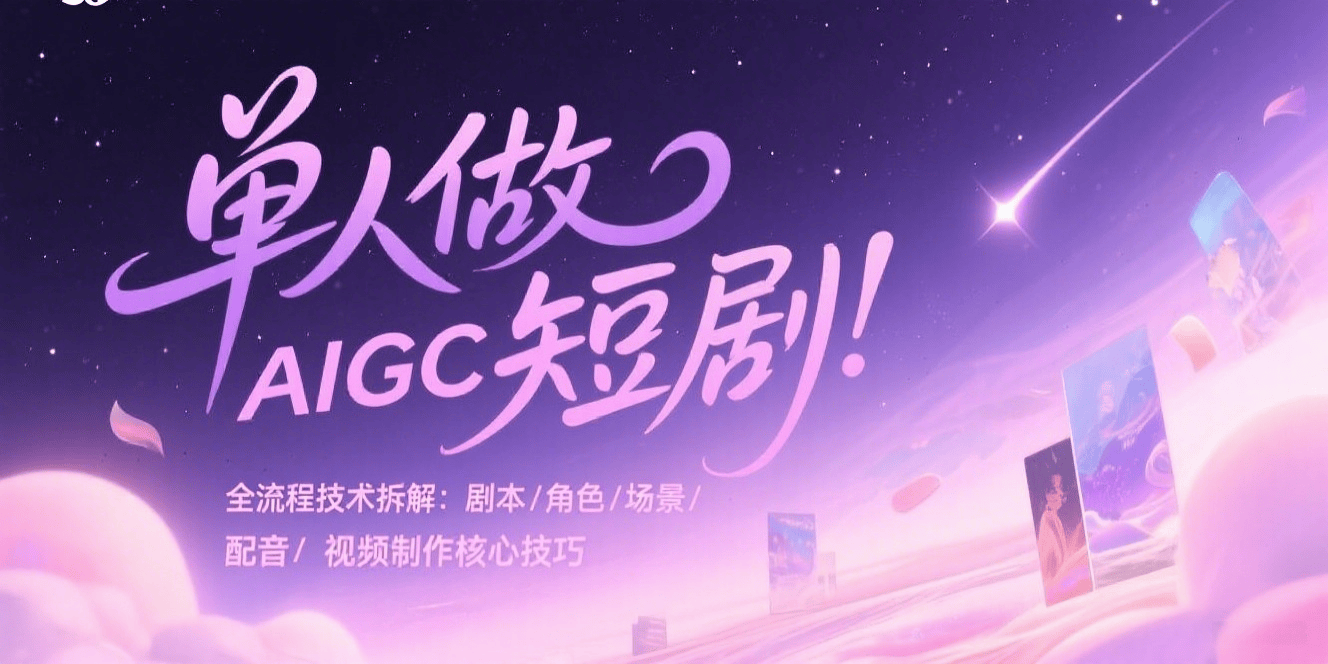单人做 AIGC 短剧！全流程技术拆解：剧本 / 角色 / 场景 / 配音 / 视频制作核心技巧