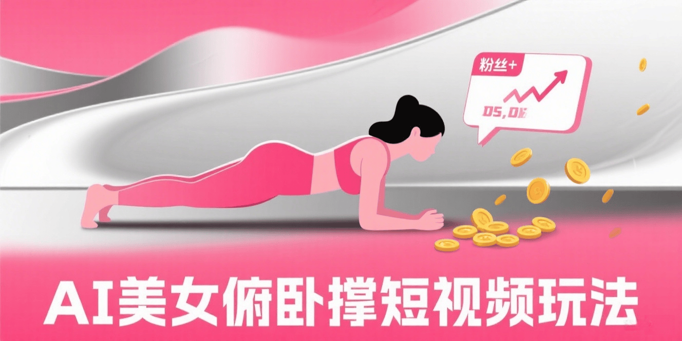 AI 美女俯卧撑短视频玩法：3 分钟制作，精准锁定男粉，私域变现快速起号