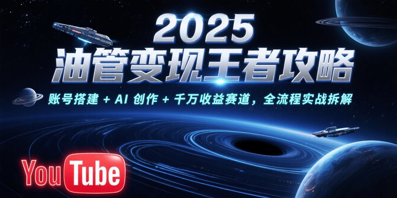 2025油管变现王者攻略:账号搭建+AI 创作+千万收益赛道,全流程实战拆解