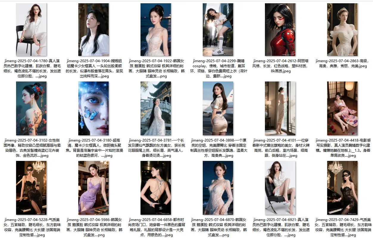 性感美女Ai绘图提示词(千张图片+提示词)含有中文版Ai工具集合