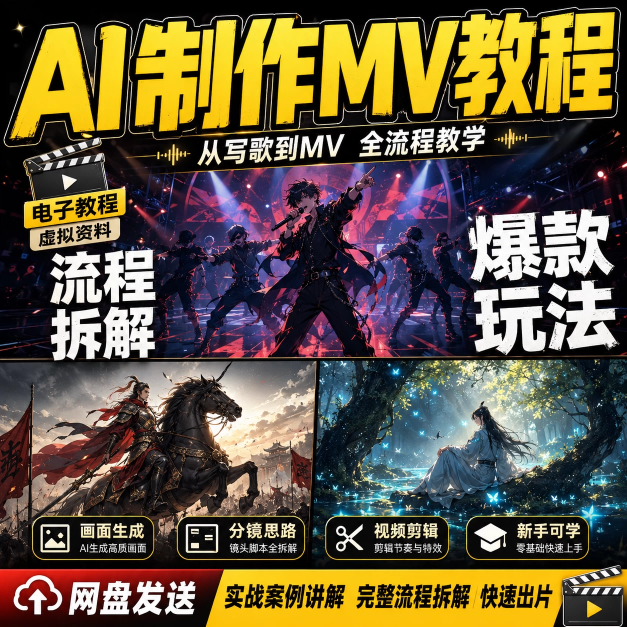 AI制作MV全流程教程：零基础用AIGC做音乐短视频，运镜分镜一次学会